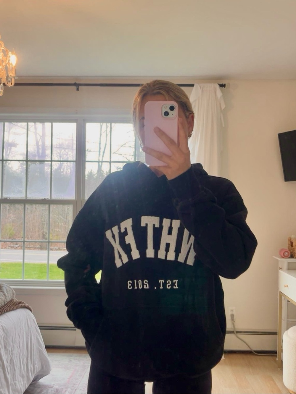 White Fox Boutique Black Logo Hoodie